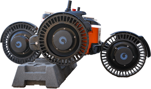 Capra robot driving over obstacle