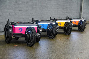 Lineup of four robots